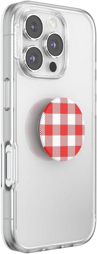 imagePopSockets Phone Grip with Expanding Kickstand Adhesive Grip  Red Gingham