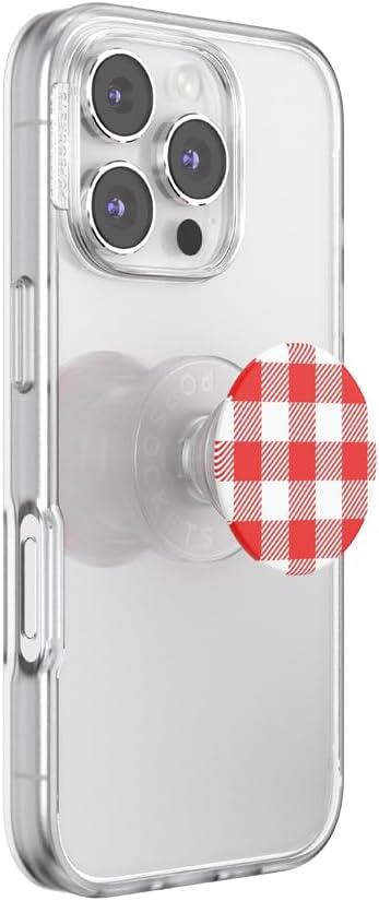 imagePopSockets Phone Grip with Expanding Kickstand Adhesive Grip  Red Gingham