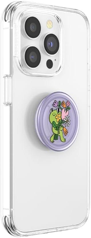 imagePopSockets Phone Grip with Expanding Kickstand Adhesive Grip  Translucent Dark OrchidFlower Frank