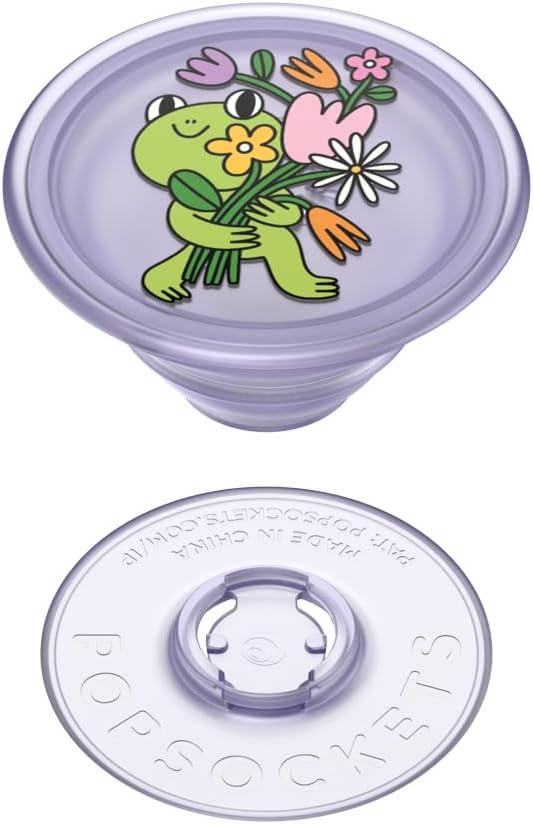 imagePopSockets Phone Grip with Expanding Kickstand Adhesive Grip  Translucent Dark OrchidFlower Frank