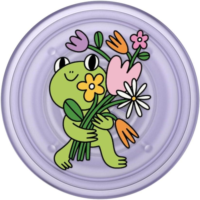 imagePopSockets Phone Grip with Expanding Kickstand Adhesive Grip  Translucent Dark OrchidFlower Frank