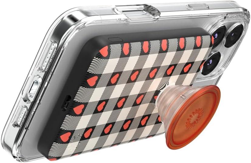 imagePopSockets PowerPack for MagSafe Portable Phone Charger Magnetic Wireless Portable Charger 5000mAh Heart Breaker Gingham