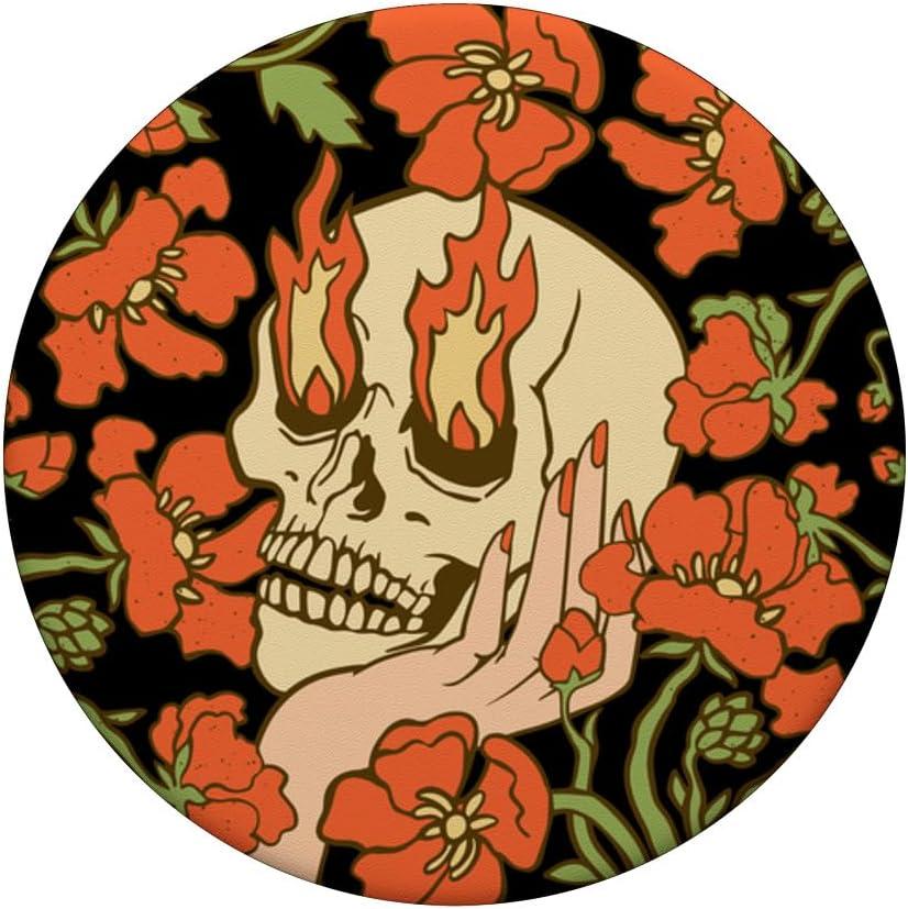 imagePopSockets Skull amp Goth Phone Grip amp Stand  Skull Flowers PopSockets Adhesive PopGripAdhesive PopGrip