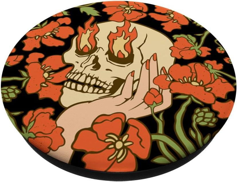 imagePopSockets Skull amp Goth Phone Grip amp Stand  Skull Flowers PopSockets Adhesive PopGripAdhesive PopGrip