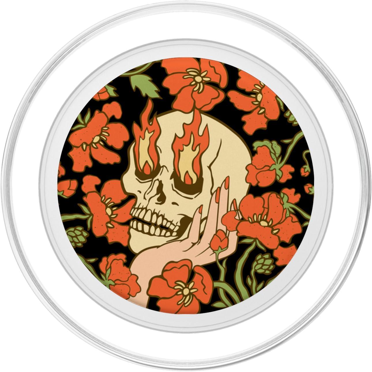 imagePopSockets Skull amp Goth Phone Grip amp Stand  Skull Flowers PopSockets Adhesive PopGripMagnetic PopGrip