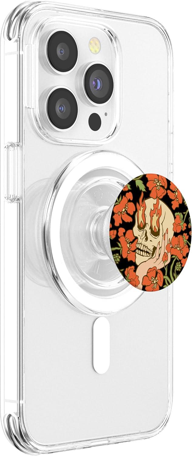 imagePopSockets Skull amp Goth Phone Grip amp Stand  Skull Flowers PopSockets Adhesive PopGripMagnetic PopGrip