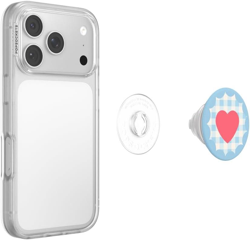 imagePopSockets Swappable PopTop for Phone Grips Compatible with Adhesive or MagSafe Bases  Gingham Heart
