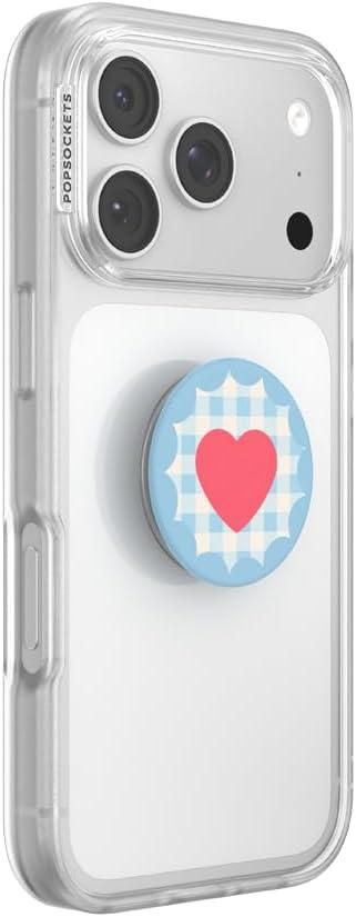 imagePopSockets Swappable PopTop for Phone Grips Compatible with Adhesive or MagSafe Bases  Gingham Heart