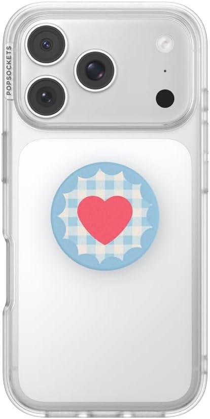 imagePopSockets Swappable PopTop for Phone Grips Compatible with Adhesive or MagSafe Bases  Gingham Heart