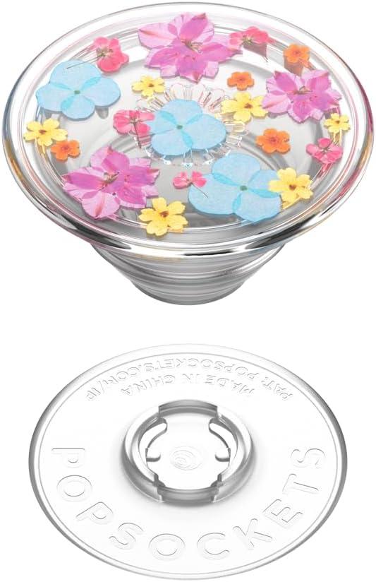 imagePopSockets Translucent Phone Grip with Expanding Kickstand PopSockets for Phone Translucent PopGrip  Black DiscoDelicate Floral