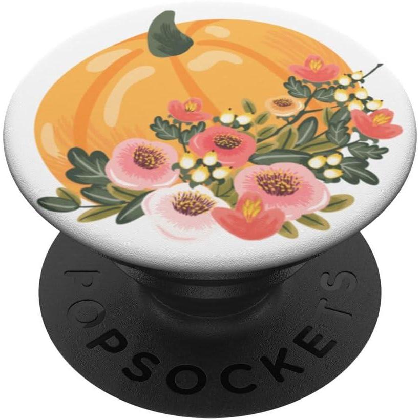 imagePopSockets Fall Phone Grip amp Stand Floral Pumpkin PopSockets Adhesive PopGripAdhesive PopGrip