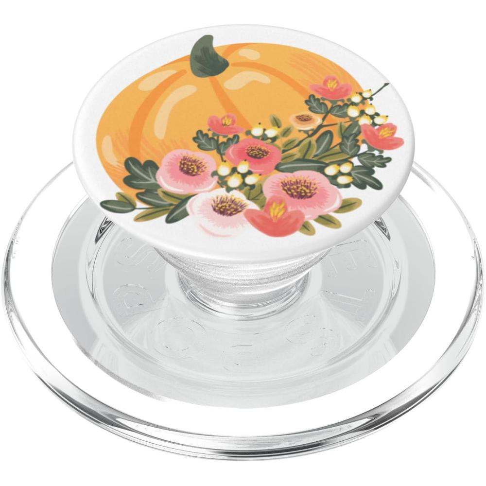 imagePopSockets Fall Phone Grip amp Stand Floral Pumpkin PopSockets Adhesive PopGripMagnetic PopGrip
