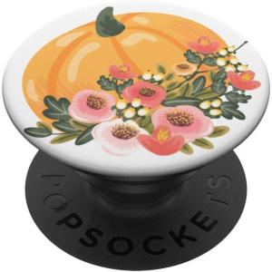 PopSockets Fall Phone Grip & Stand – Floral Pumpkin PopSockets Adhesive PopGrip(Adhesive PopGrip)