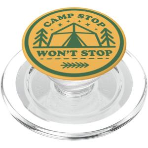 PopSockets Phone Grip – Funny PopSocket – Camp Stop PopSockets Adhesive PopGrip(Magnetic PopGrip)