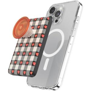 PopSockets PowerPack for MagSafe, Portable Phone Charger, Magnetic Wireless Portable Charger, 5000mAh – Heart Breaker Gingham