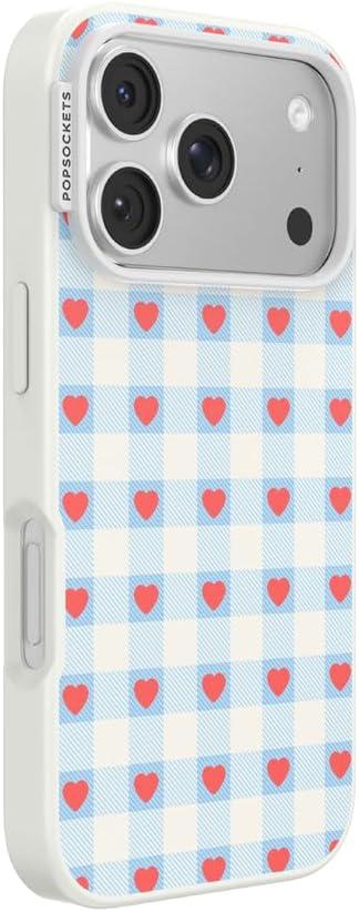 imagePopSockets iPhone 17 Pro Case Compatible with MagSafe Phone Case for iPhone 17 Pro Wireless Charging Compatible Case Only Berry Sweet Gingham