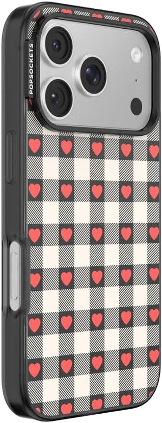 imagePopSockets iPhone 17 Pro Case Compatible with MagSafe Phone Case for iPhone 17 Pro Wireless Charging Compatible Case Only Heartbreaker Gingham