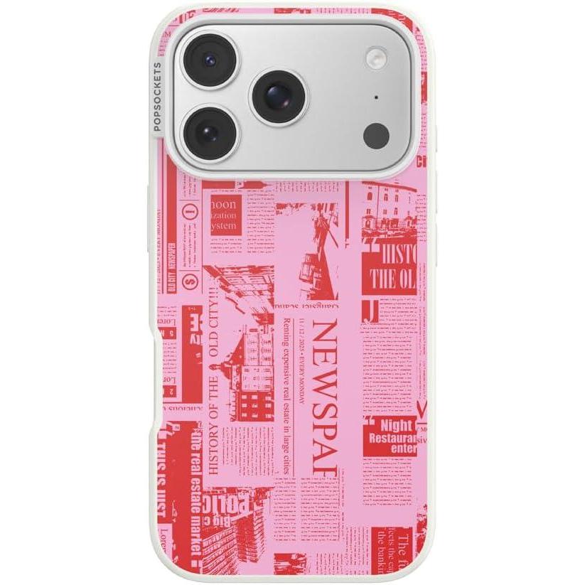 imagePopSockets iPhone 17 Pro Case Compatible with MagSafe Phone Case for iPhone 17 Pro Wireless Charging Compatible Case Only  Hot Off The Press Pink