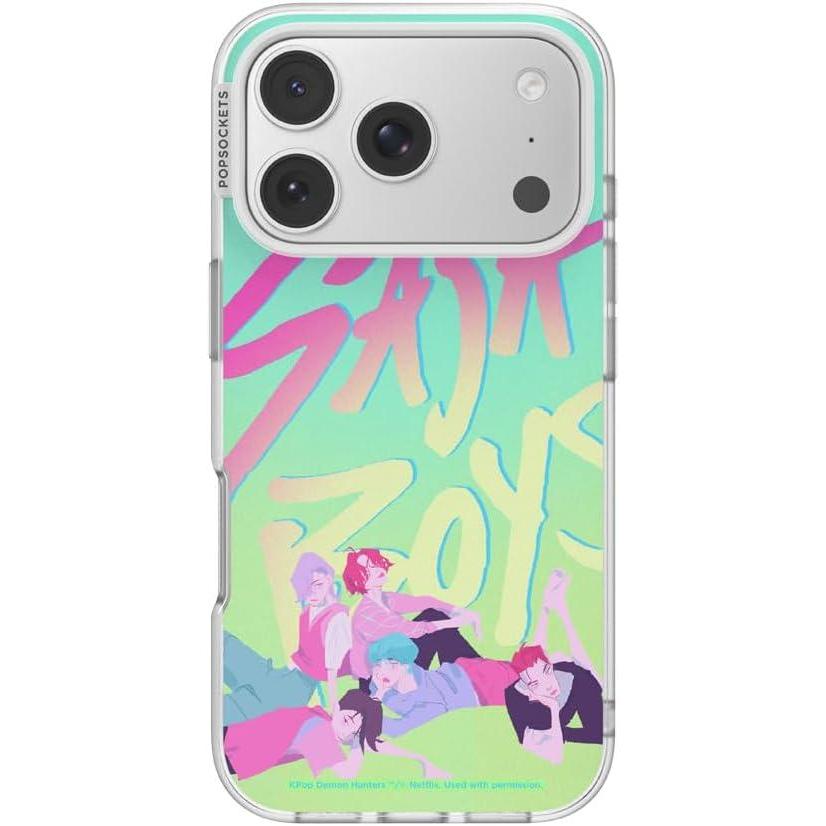 imagePopSockets iPhone 17 Pro Case Compatible with MagSafe Phone Case for iPhone 17 Pro Wireless Charging Compatible Case Only Saja Boys