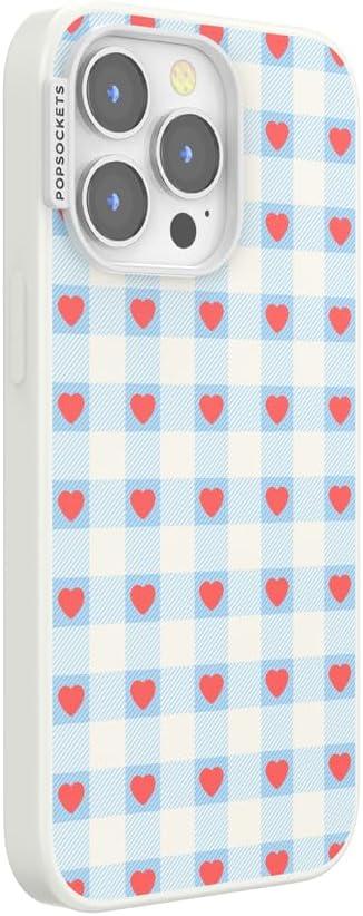 imagePopSockets iPhone 13 Pro Case Compatible with MagSafe Phone Case for iPhone 13 Pro Wireless Charging Compatible Berry Sweet Gingham