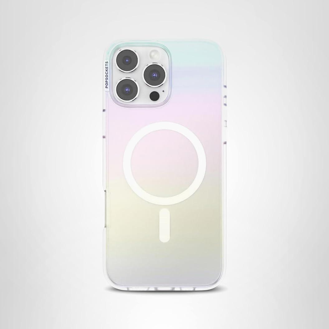 imagePopSockets iPhone 17 Phone Case Compatible with MagSafe for iPhone 17 Wireless Charging Compatible Case Only GinghamShimmer