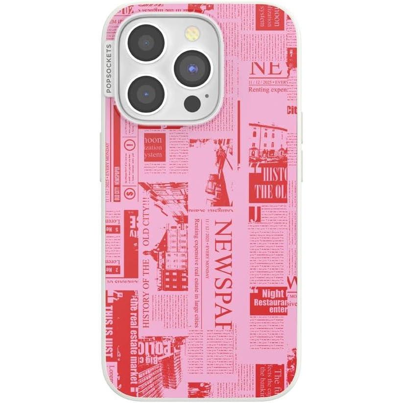 imagePopSockets iPhone 15 Pro Case Compatible with MagSafe Phone Case for iPhone 15 Pro Wireless Charging Compatible Case Only  Hot Off The Press Pink