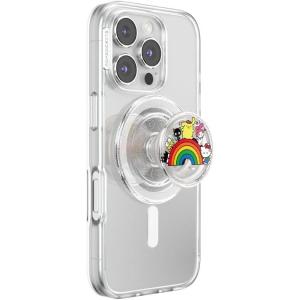 PopSockets Round Phone Grip Compatible with MagSafe, Adapter Ring Included, Phone Holder, Wireless Charging Compatible, Sanrio – Over The Rainbow Hello Kitty