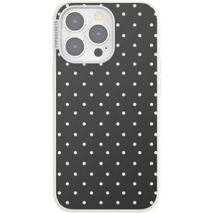 PopSockets iPhone 13 Pro Case Compatible with MagSafe, Phone Case for iPhone 13 Pro, Wireless Charging Compatible – Licorice Dot