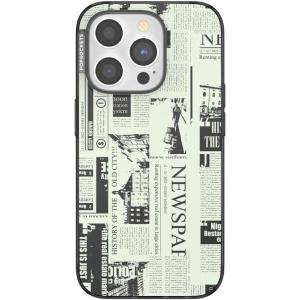 PopSockets iPhone 15 Pro Case Compatible with MagSafe, Phone Case for iPhone 15 Pro, Wireless Charging Compatible, Case Only – Hot Off The Press Black