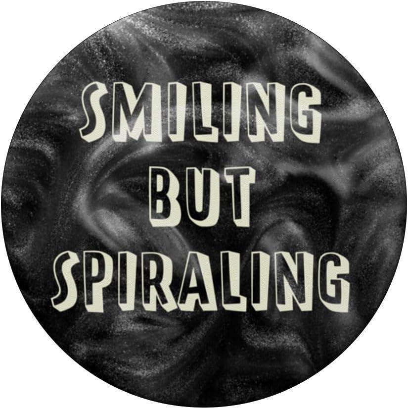 imagePopSockets Funny Phone Grip Smiling but Spiraling PopSockets PopGrip for MagSafeAdhesive PopGrip