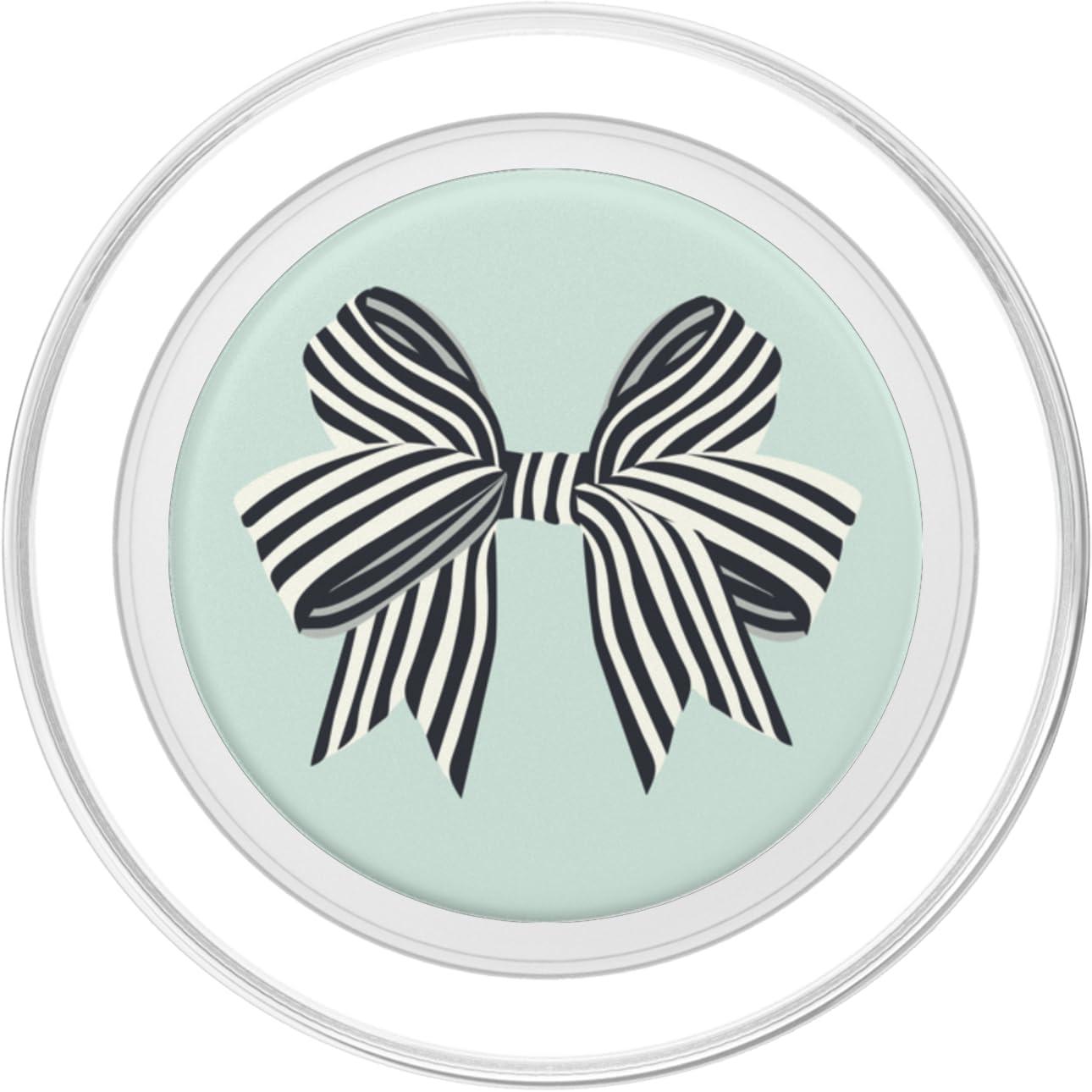 imagePopSockets Phone Grip Black Striped Bow PopSockets PopGrip for MagSafeMagnetic PopGrip