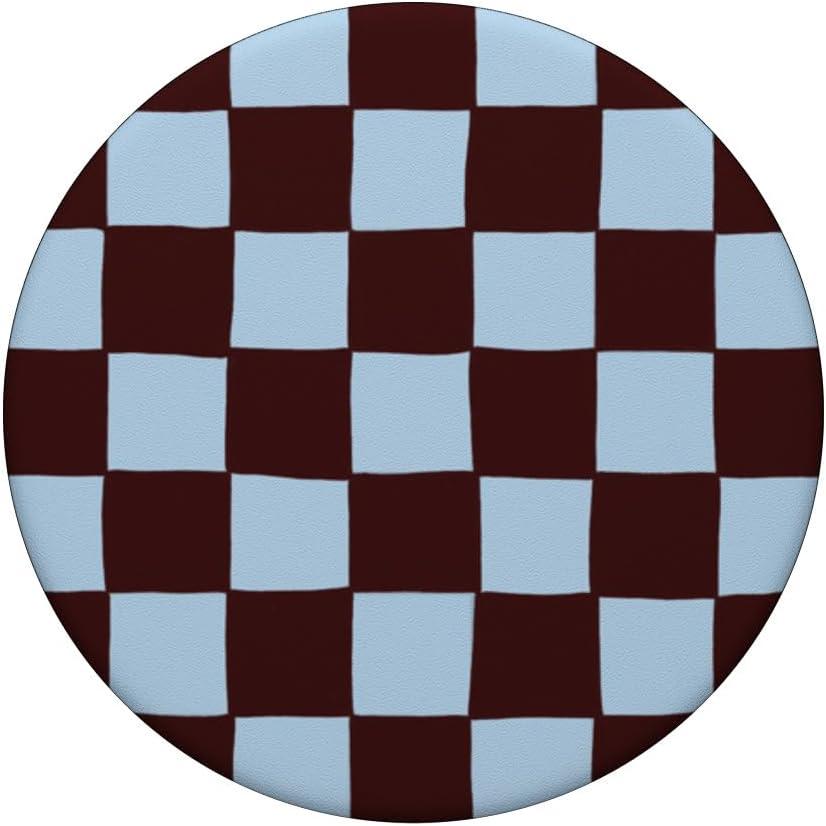 imagePopSockets Phone Grip Blue Brown Checker PopSockets Adhesive PopGripAdhesive PopGrip
