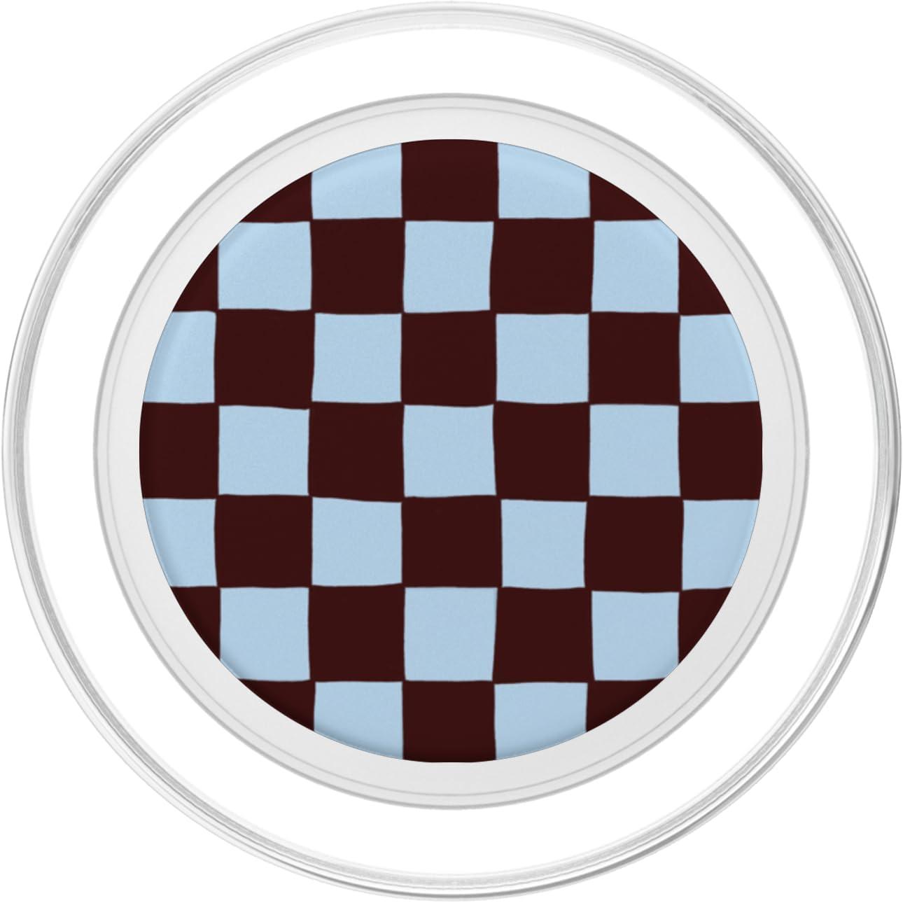 imagePopSockets Phone Grip Blue Brown Checker PopSockets Adhesive PopGripMagnetic PopGrip