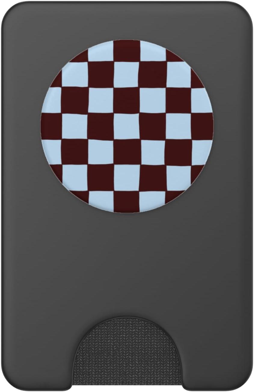 imagePopSockets Phone Grip Blue Brown Checker PopSockets Adhesive PopGripMagnetic PopWallet