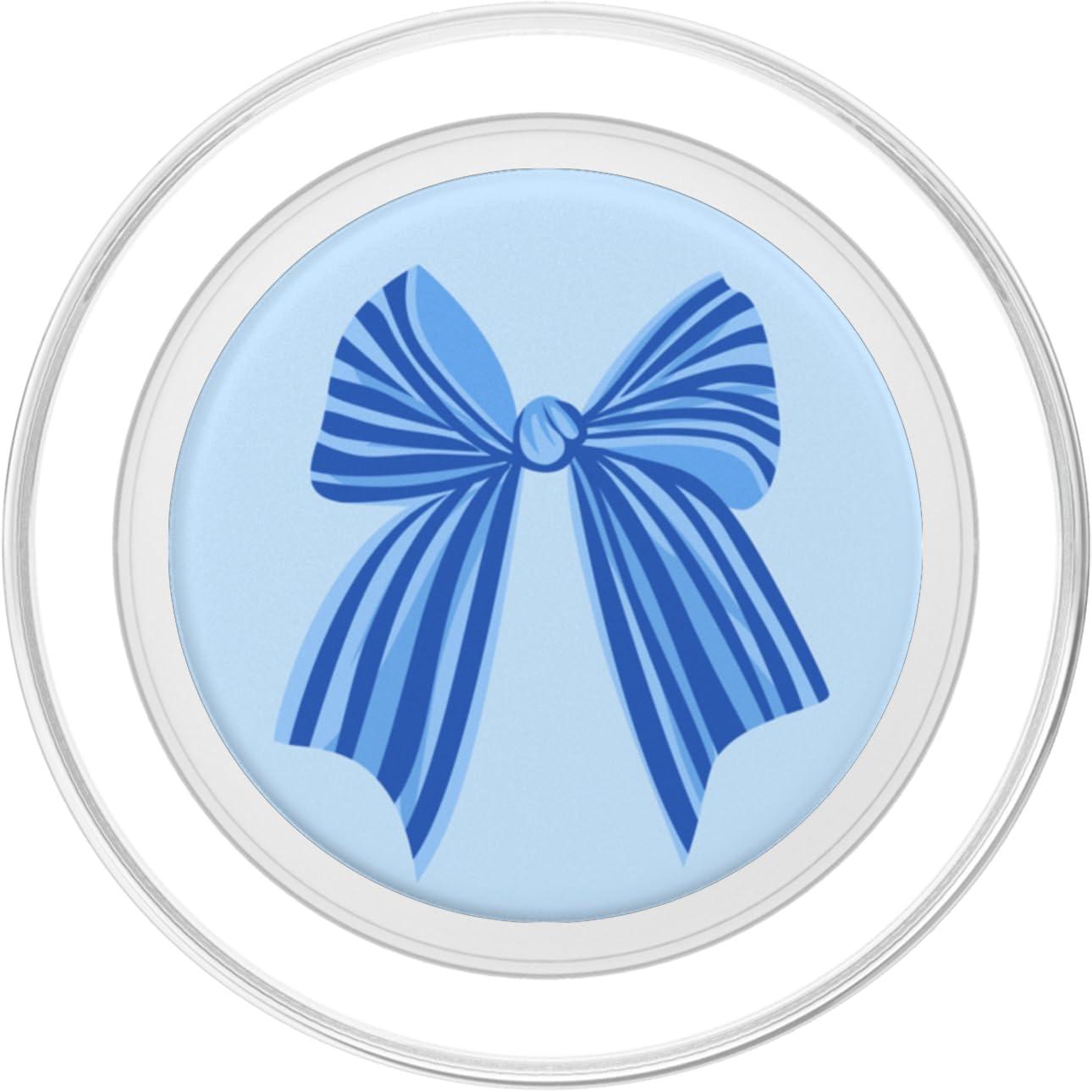 imagePopSockets Phone Grip Blue Striped Bow PopSockets PopGrip for MagSafeMagnetic PopGrip