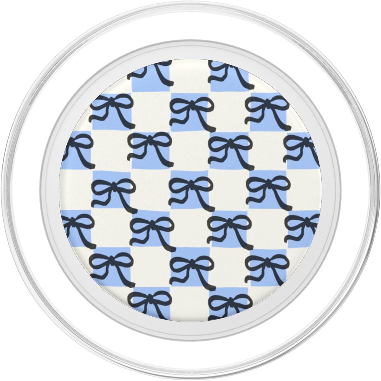 imagePopSockets Phone Grip Blue amp Black Bow Checker PopSockets PopGrip for MagSafeMagnetic PopGrip