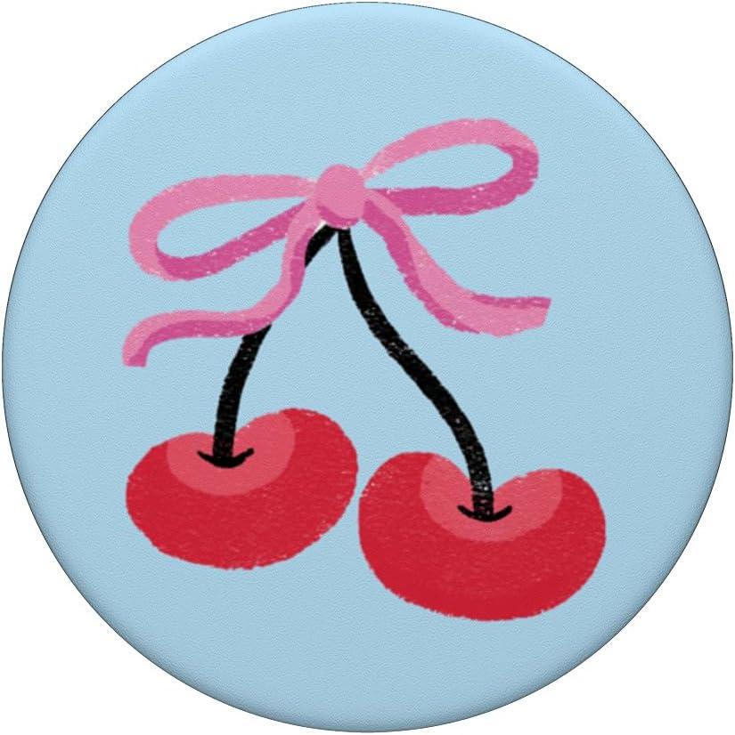 imagePopSockets Phone Grip Cutie Cherry Bow PopSockets PopGrip for MagSafeAdhesive PopGrip