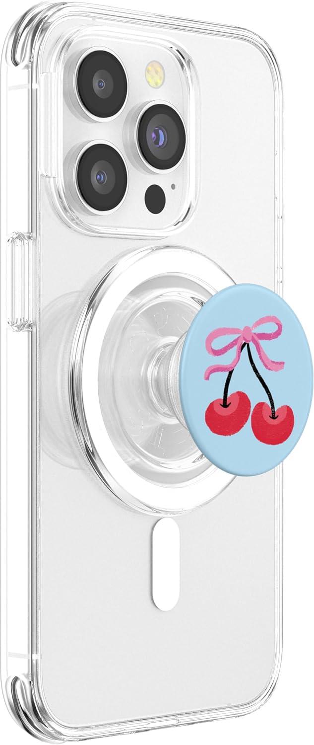 imagePopSockets Phone Grip Cutie Cherry Bow PopSockets PopGrip for MagSafeMagnetic PopGrip