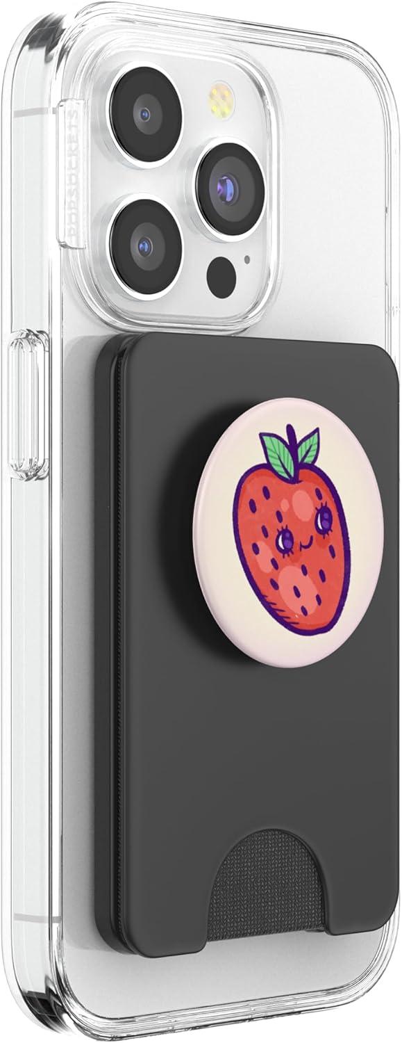 imagePopSockets Phone Grip Cutie Strawberry PopSockets PopGrip for MagSafeMagnetic PopWallet