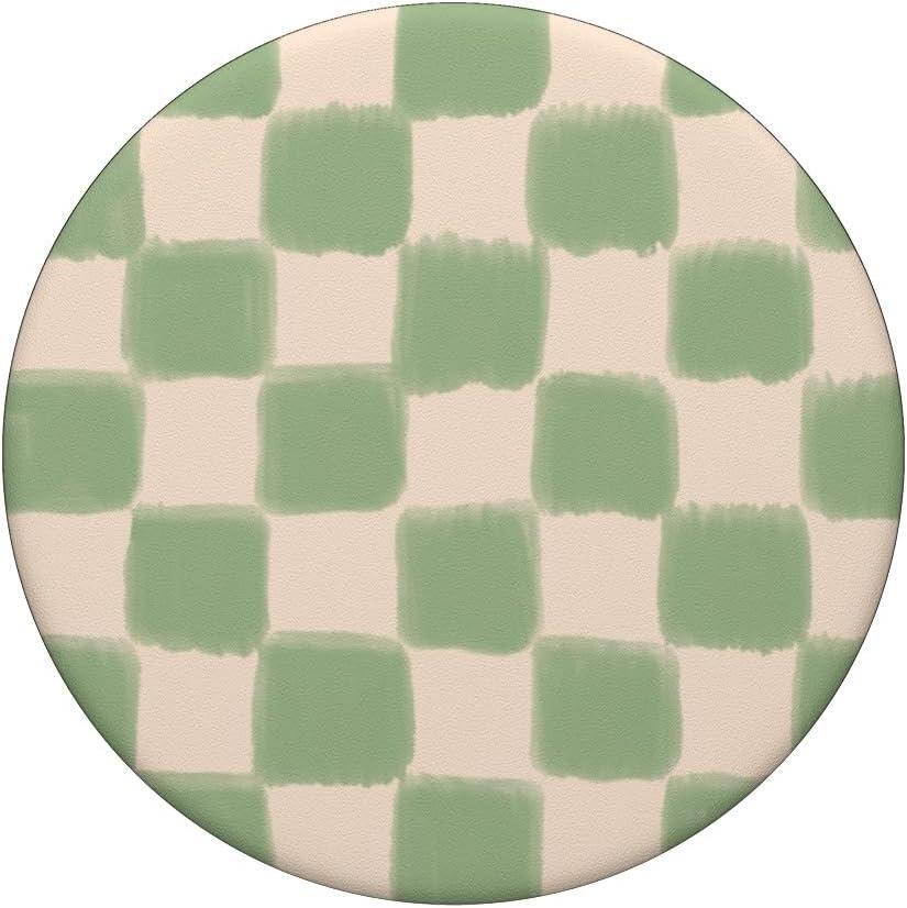 imagePopSockets Phone Grip Green Beige Checker PopSockets PopGrip for MagSafeAdhesive PopGrip