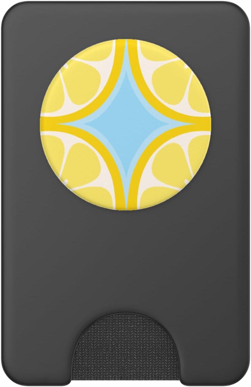 imagePopSockets Phone Grip Lemon Slice Blue PopSockets PopGrip for MagSafeMagnetic PopWallet