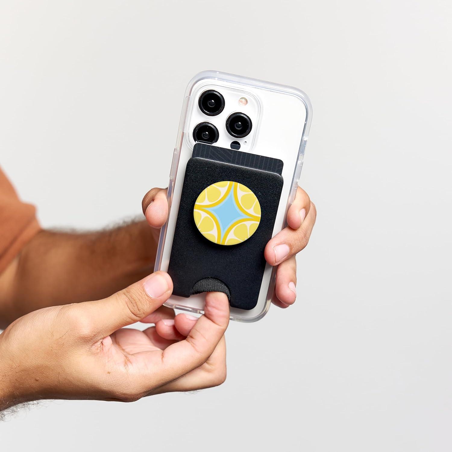 imagePopSockets Phone Grip Lemon Slice Blue PopSockets PopGrip for MagSafeMagnetic PopWallet