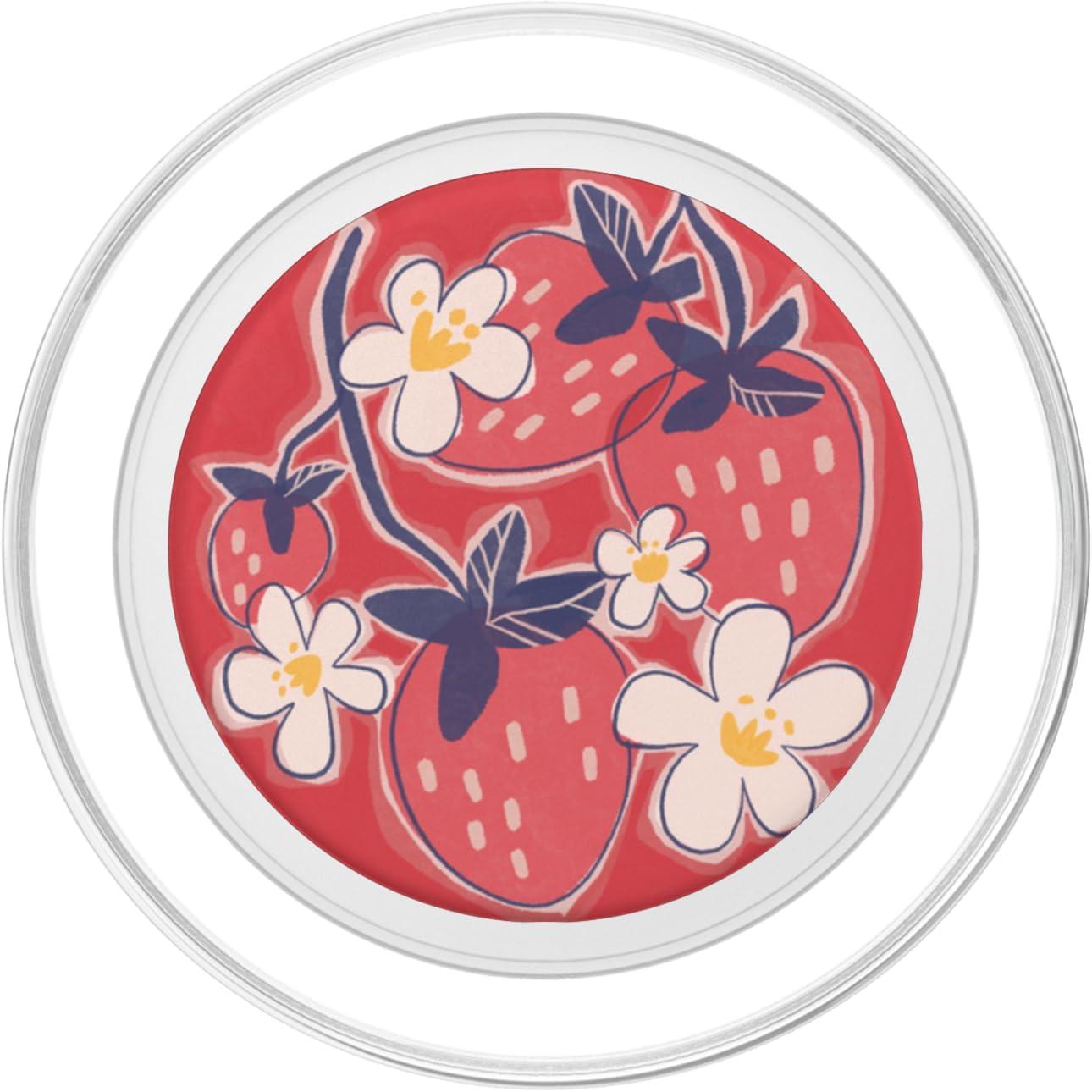 imagePopSockets Phone Grip Strawberry Floral Blooms PopSockets PopGrip for MagSafeMagnetic PopGrip
