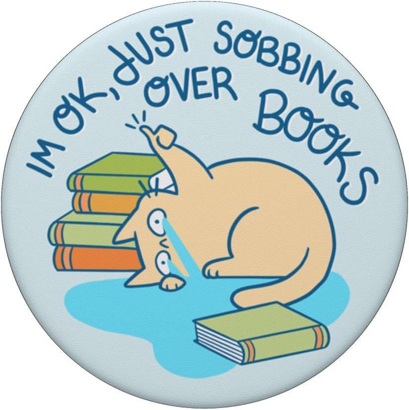 imagePopSockets Phone Grip amp Stand Bookish Cat PopSockets PopGrip for MagSafeAdhesive PopGrip