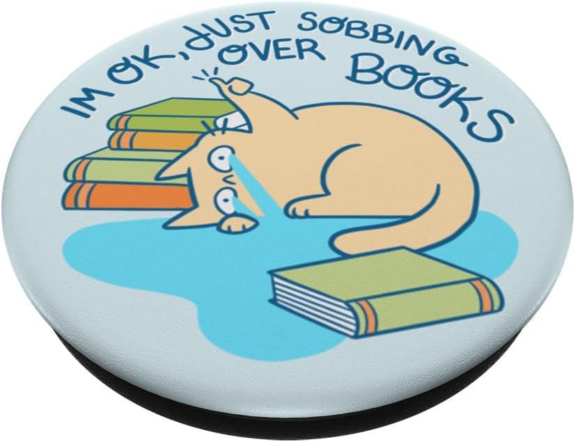 imagePopSockets Phone Grip amp Stand Bookish Cat PopSockets PopGrip for MagSafeAdhesive PopGrip