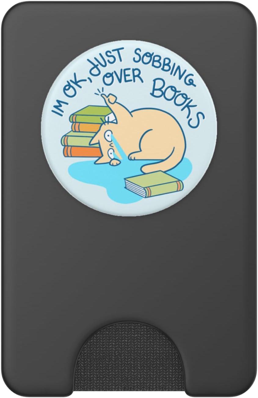 imagePopSockets Phone Grip amp Stand Bookish Cat PopSockets PopGrip for MagSafeMagnetic PopWallet