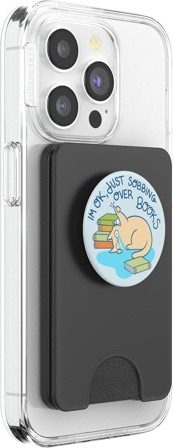 imagePopSockets Phone Grip amp Stand Bookish Cat PopSockets PopGrip for MagSafeMagnetic PopWallet