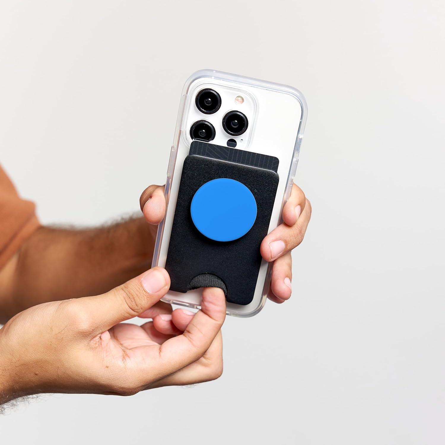 imagePopSockets Phone Grip with Expanding Kickstand Bright Blue PopSockets Adhesive PopGripMagnetic PopWallet