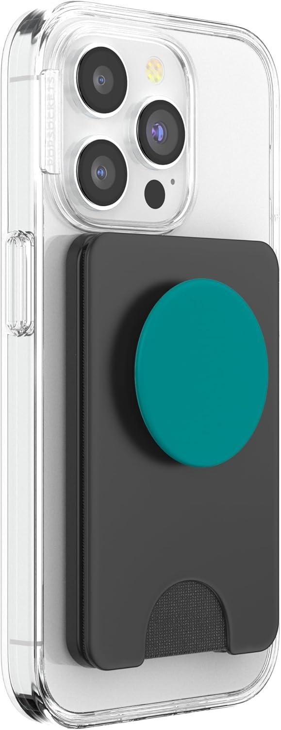 imagePopSockets Phone Grip with Expanding Kickstand Light Teal PopSockets Adhesive PopGripMagnetic PopWallet