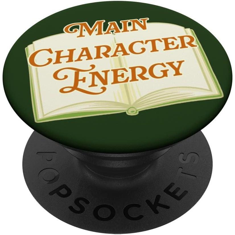 imagePopSockets Funny Book Phone Grip  Main Character Energy PopSockets PopGrip for MagSafeAdhesive PopGrip